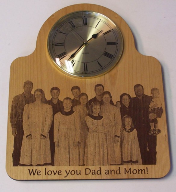 Wooden Wall Clock (Family Picture)
